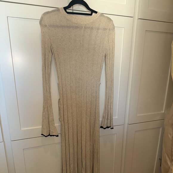 Dissh Flora Natural Contrast Knit Midi Dress - Picture 2 of 4